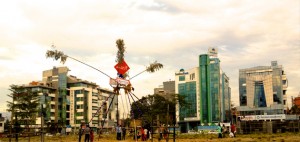 people playing swing on dashain festival